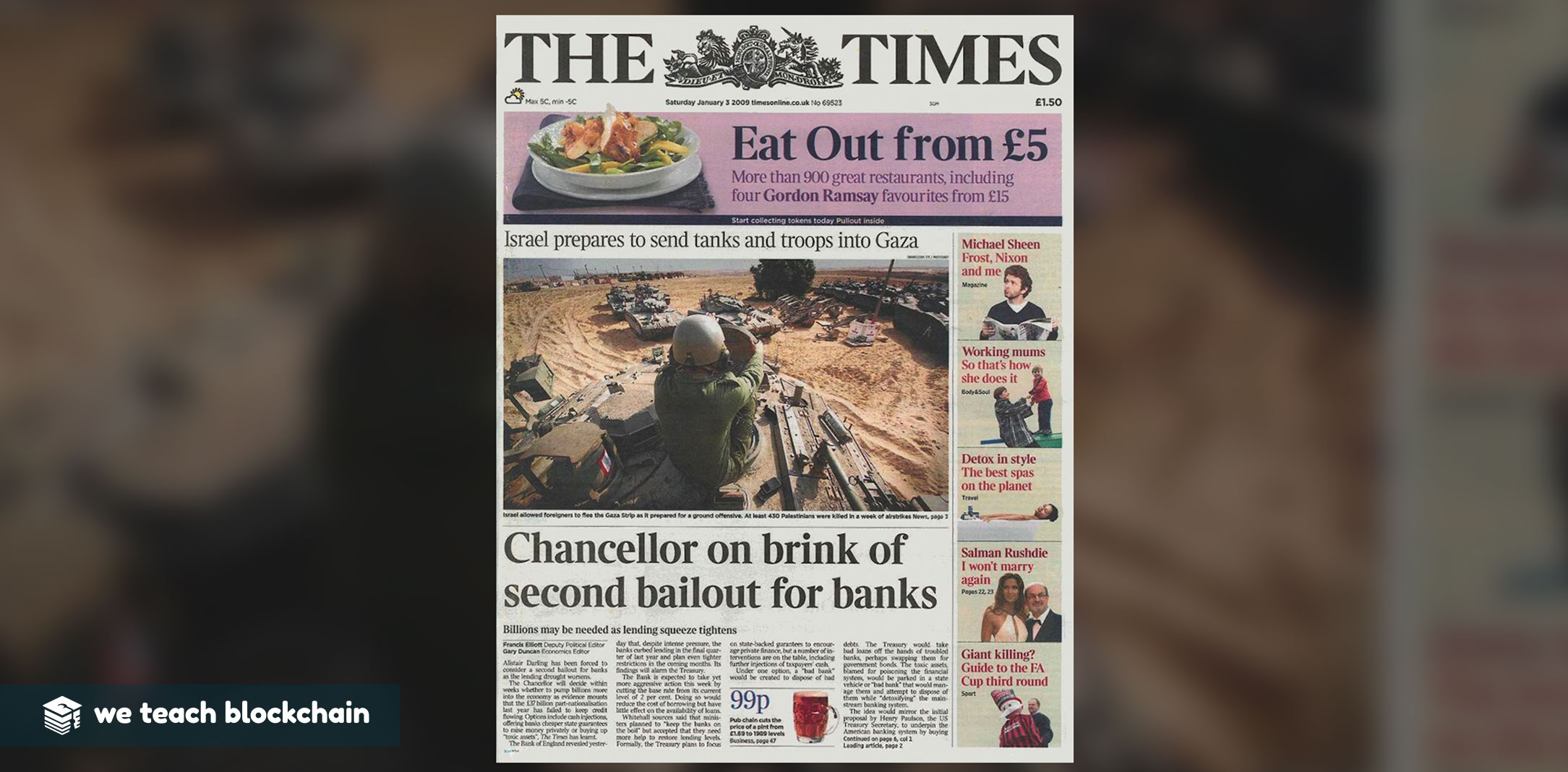 Front page of The Times newspaper